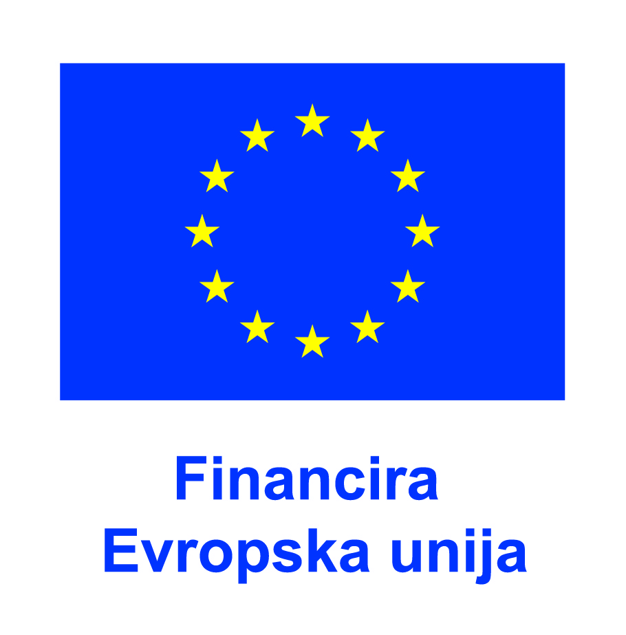 Emblem EU in napis "Financira Evropska unija" v vertikalni postavitvi