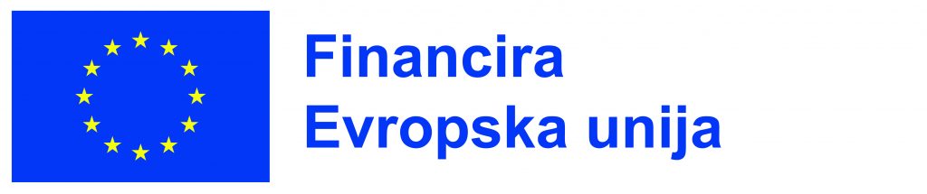 Emblem EU in napis "Financira Evropska unija" v horizontalni postavitvi
