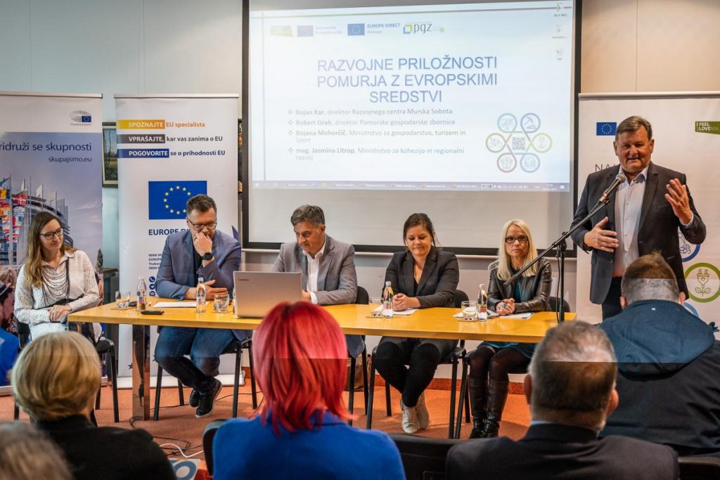 Okrogla miza z naslovom Razvojne priložnosti Pomurja z evropskimi sredstvi, ki je potekala v Murski Soboti.