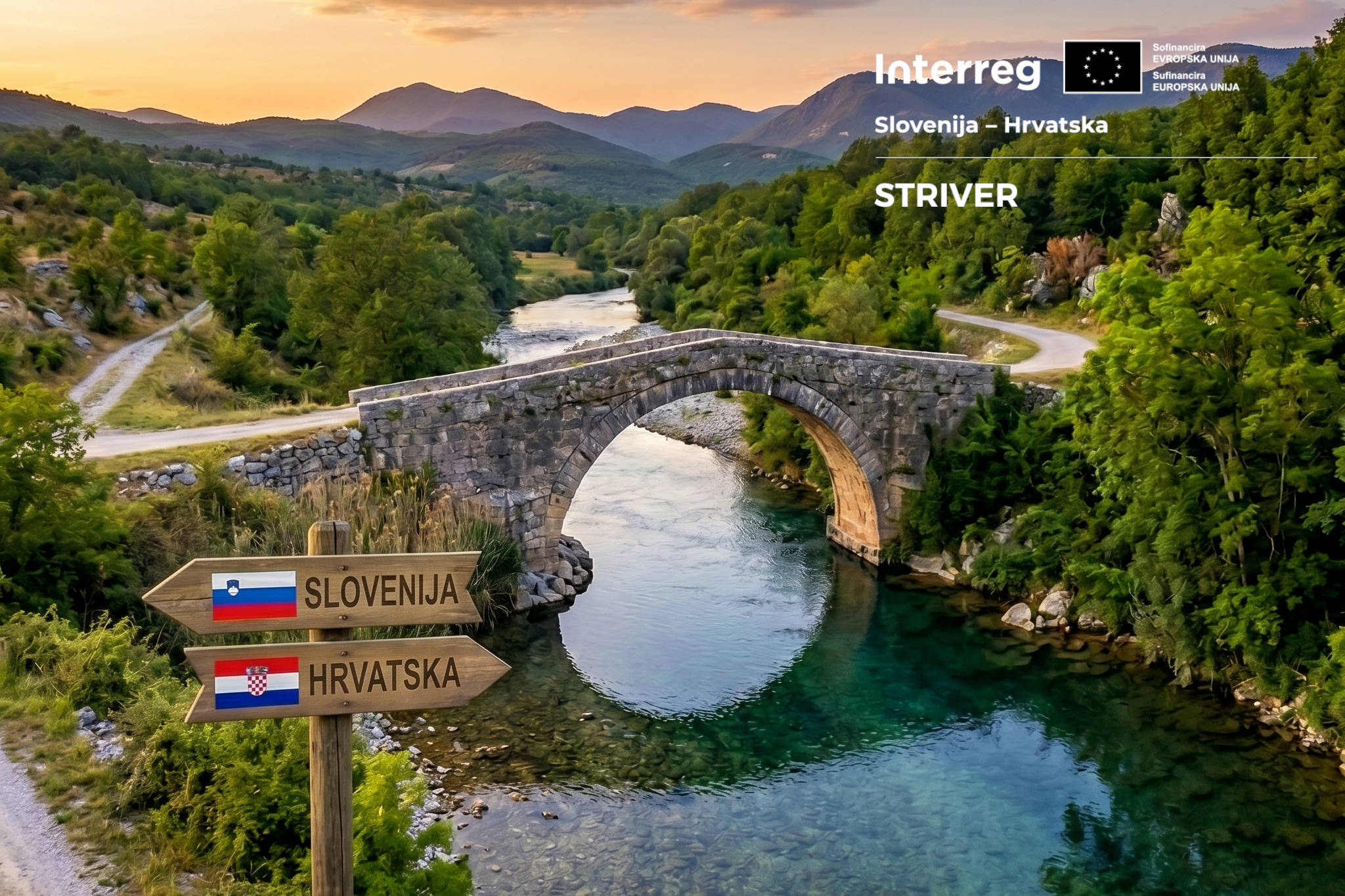 Most in spodaj reka.